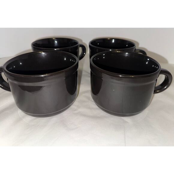 Royal Norfolk Coffee Mugs Soup Cups 12 oz Black Set of 4 Ceramic Coffee Mug - Picture 1 of 6